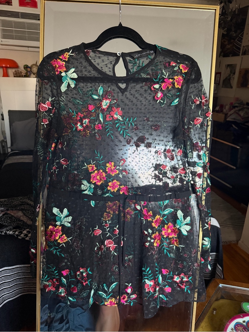 Sheer Embroidered Zara Blouse * flowers